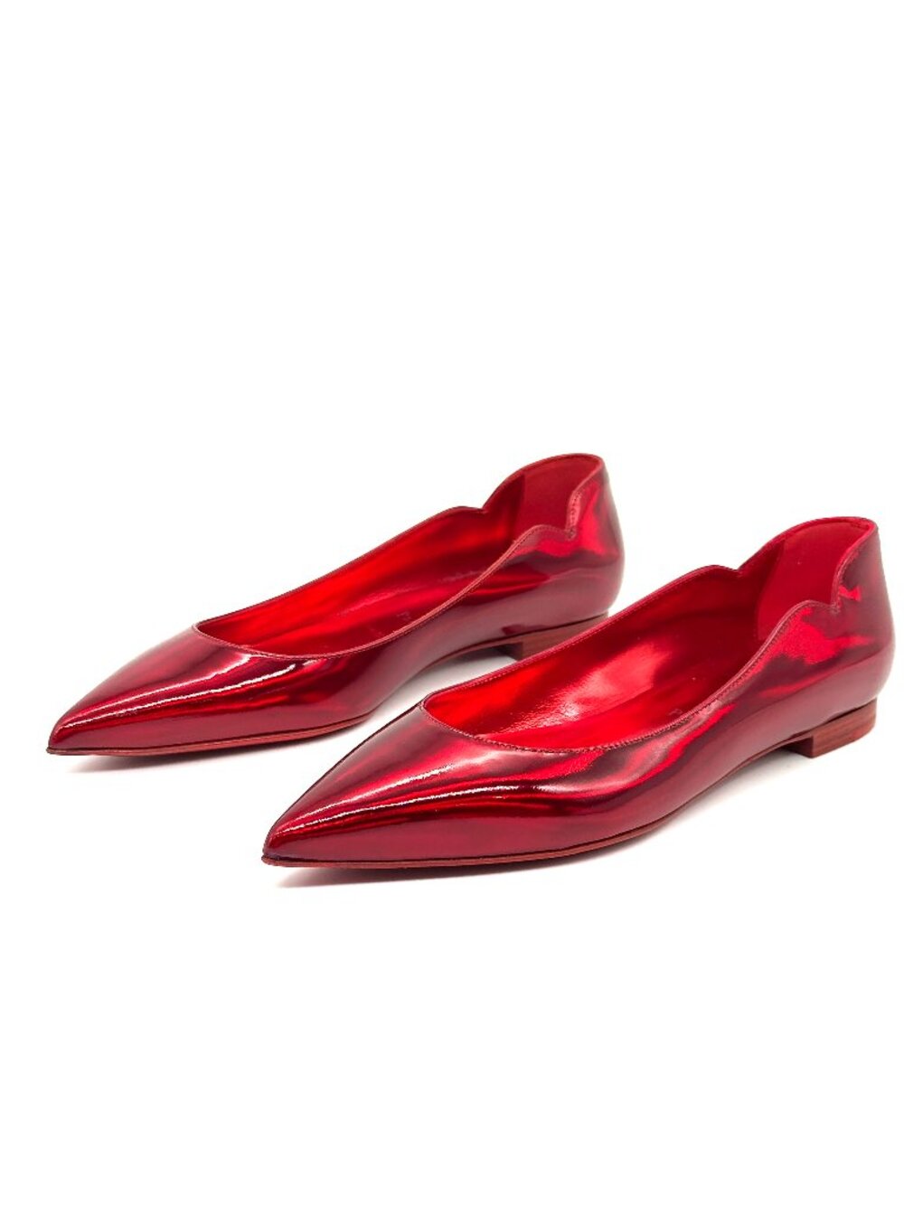 Christian Louboutin HOT CHICKITA Scallop Patent Ballerina Flat Shoes Loubi - Picture 7 of 16